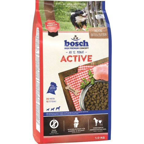 Bosch Active Trockenfutter für aktive Hunde Adult 1 kg mit Geflügel Trockenfutter (1/3)