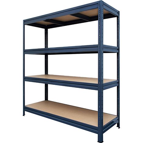 Étagère charge lourde Tôle d'acier 4 Étages Bleu 177 x 160 x 60 cm Charge Max : 1500 kg