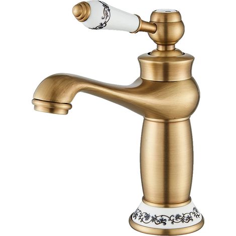 Robinet de lavabo, monté sur le plan de travail, contrôle à une seule poignée, Style Court B (1/2)