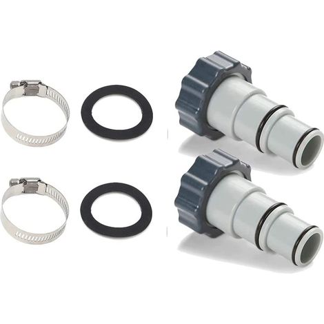 Pack Replacement Hose Adapter for Intex A with Clamp Converts 1.5" and 1.25" Hose for Threaded and Piston Valve, Pool Accessories (1/5)