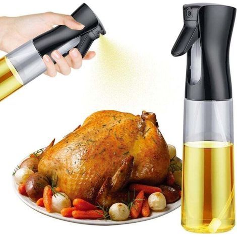 Spray per olio da cucina da 300 ml, accessorio per friggitrice ad aria, colore nero. (1/4)