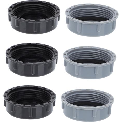 45 mm 6er Set 3 schwarze 3 graue robuster Kunststoff