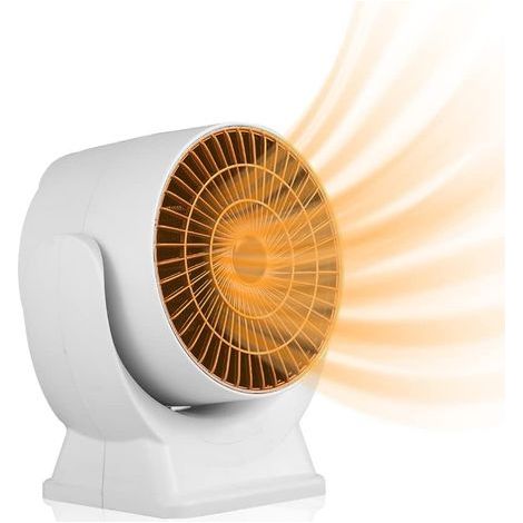 800W Mini Heater, Energy Saving Mini Fan Heater with 3S Fast Heating, Quiet Economical Space Heater, Small Space Heater with Thermostat for Office (1/5)