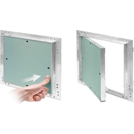 Trappe de maintenance avec insert en placoplâtre de 12,5 mm Couleur : vert Dimensions : 200 x 300 mm Avec cadre en aluminium Résistant à l'humidité Trappe de révision/d’entretien/de nettoyage (1/2)