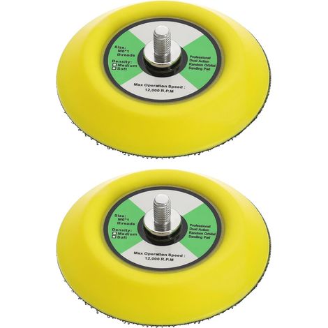 Lot de 2 tampons de polissage à filetage M6 12 000 tr/min Dos velours Ponceuse pneumatique Disque adhésif Châssis Outils électriques Accessoires 75 mm (1/5)