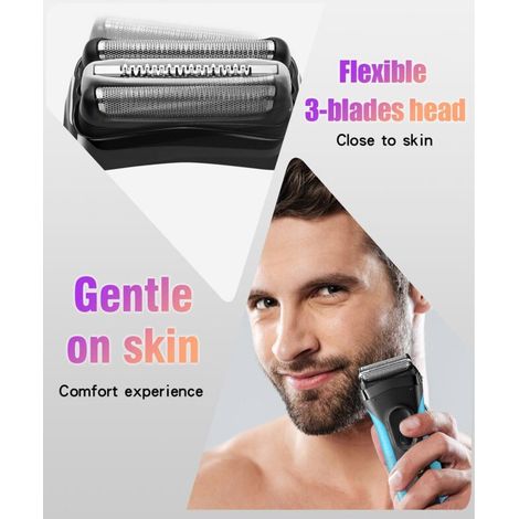 Tête De Rasoir, Lot de 2 têtes de rasoir de rechange Series 3 32B compatibles avec Braun S3 3040s 3000s 3050cc 3010s 3070cc 3080s 3090s 310s 3020s 330s 370cc-4 380s-4 (1/3)