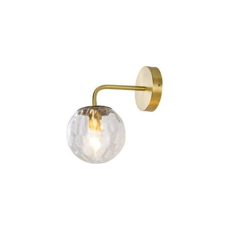 Europe du Nord Moderne Applique Murale Verre Balle Abat-jour Métal Laiton Support Simplicité Lampe Murale pour Salon Chambre Couloir Allée Restaurant Café Décoration Éclairage [Classe énergétique A++]