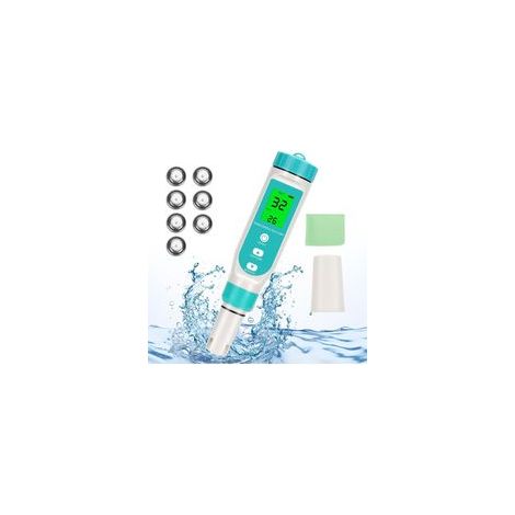 Testeur 7 en 1 pH, TDS, EC, Salinité, ORO, Température Haute Précision pour Eau Potable, Piscine, Aquarium