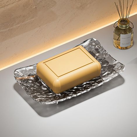 Porte-savon pour lavabo, porte-savon de douche, porte-éponge, idéal pour la salle de bain, gris clair (1/5)