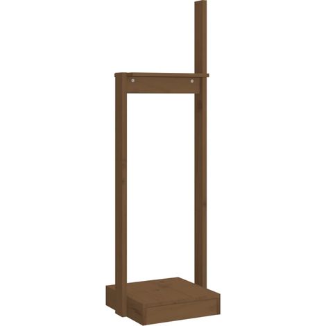 Soporte para leña madera maciza pino marrón miel 33,5x30x110 cm vidaXL (1/5)