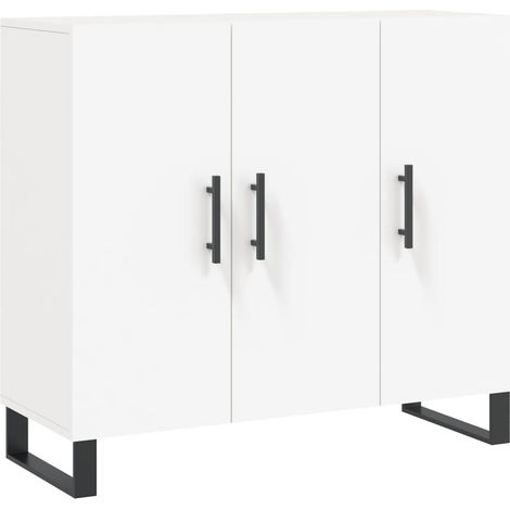 Buffet,Bahut,Meuble de Rangement blanc 90x34x80 cm bois d'ingénierie CFW64184 (1/5)