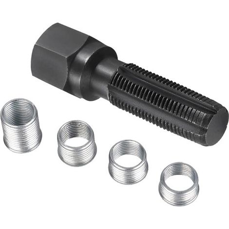 Kit di riparazione per filettature della testata cilindrica (14 mm), M14 x 1.25 Kit di riparazione per filettature di candele in acciaio al carbonio per autoveicoli (1/5)