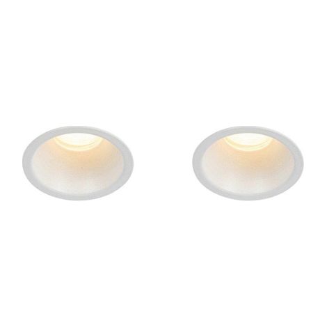 QAZQA Dept spot encastré - set de 2 - 7,8x7,8x6,5cm - dimmable - IP44 - blanc mat (1/5)