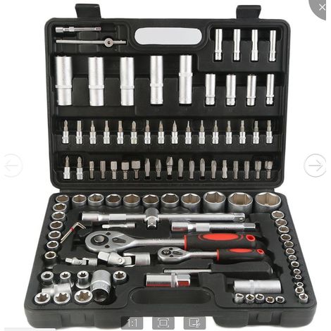 Coffret à douilles, outils à cliquet 108 pcs/set, chrome vanadium (1/5)