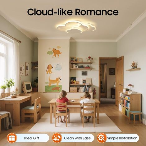 Deckenleuchte Kinderzimmerlampe Modern Wolke kreative Schlafzimmer Lampe Licht,LED Deckenleuchte Wolkenform Deckenlampe Wohnzimmer Kinderzimmer Licht (1/5)