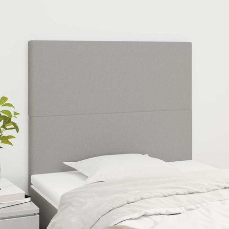 vidaXL Tête de lit Gris clair 80x5x118/128 cm Tissu (1/5)