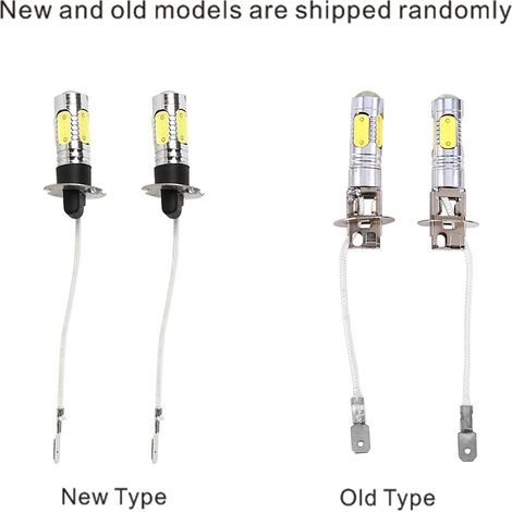 Phares antibrouillard LED H3 7,5 W pour voiture, 7 COB, lumière blanche à 5 faces, 1 paire (2 à vendre) (1/5)