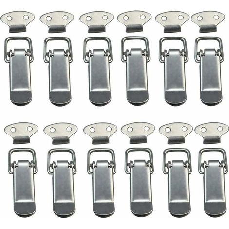 Lot de 12 loquets à ressort en acier inoxydable pour armoire, boîte, tiroir, garde-robe (1/4)
