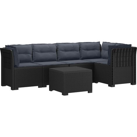 Divano da Giardino 5 Posti con Cuscini Stile Rattan PP vidaXL (1/5)