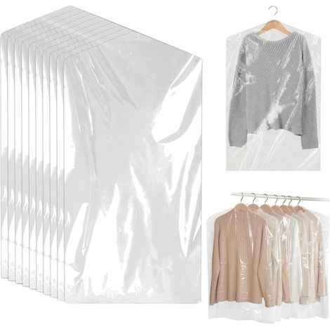 Housses à vêtements transparentes 50 pcs Sac à Vêtements Transparent 60 x 90 cm Housses de Vêtements (1/5)