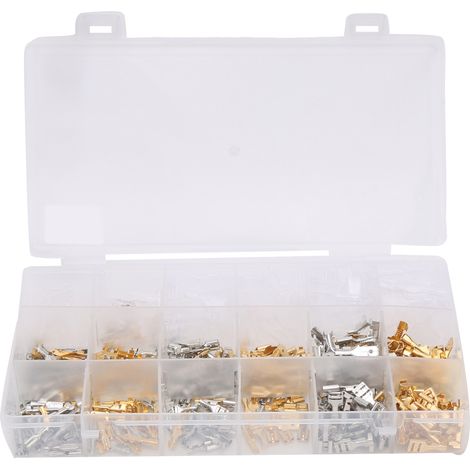 Kit de 540 connecteurs électriques à cosses plates type 2.8/4.8/6.3mm, accessoires industriels pour câblage (1/5)