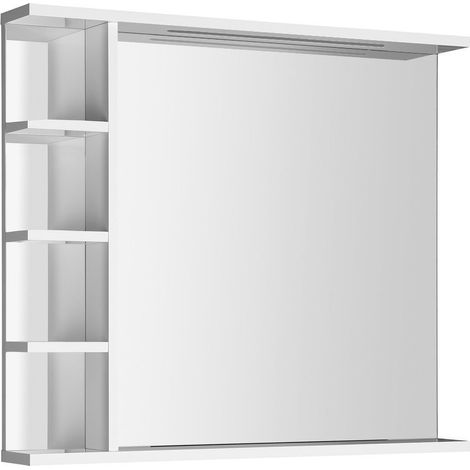 Miroir KORIN STRIP avec éclairage LED et étagères 80x70x12cm (1/4)