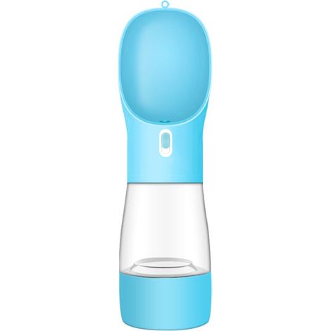 Bouteille d'eau + gamelle portable pour chien, chat, animal de compagnie parfait pour les voyages : bouteille distributeur d'eau 2 en 1 + distributeur d'eau de nourriture sèche bouteille d'eau + gamel (1/2)