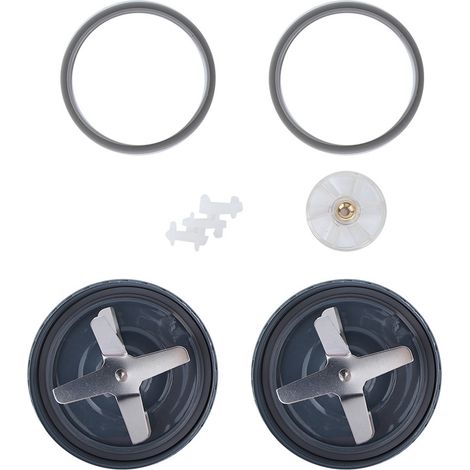 Kit de 8 pièces de rechange pour extracteur NutriBullet 600W/900W, lames acier inoxydable, joints et amortisseurs inclus (1/4)