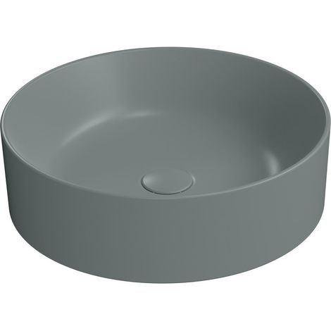Vasque à poser KUBE X en céramique, diamètre 45 cm, agave mat (1/3)