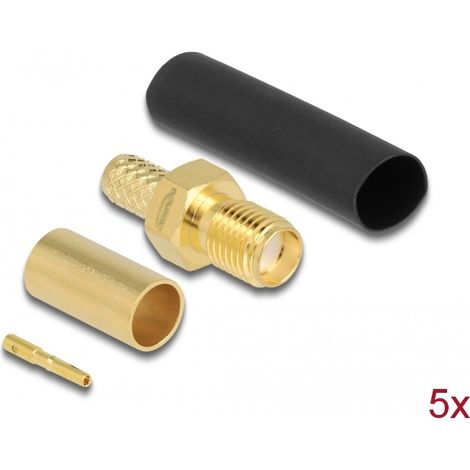 Delock SMA hembra para engarzar LMR200 con tubo termorretrÃ¡ctil a juego