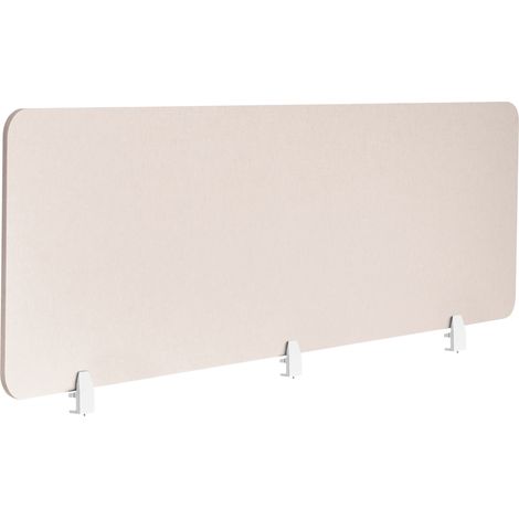 Panel separador acústico escritorio PET tapizado en tela 180 x 50 cm beige Split