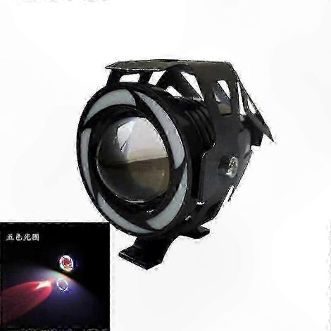 125-W-U7-LED-Motorradscheinwerfer, rostfreier Fahrscheinwerfer mit Angel-Eye-Halo für Offroad-Motorräder, sportlicher Nebelscheinwerfer (1/5)