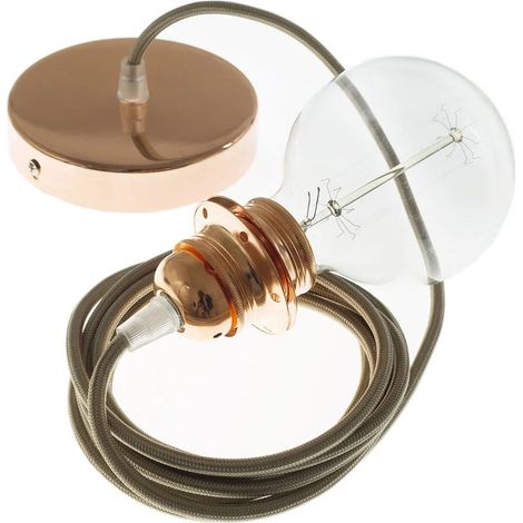 Hängelampe Creative Cables rm27 Textilkabel Kupfer (1/3)