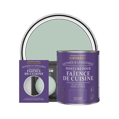 Peinture pour Faïence de Cuisine, Finition Satinée - Vert d'Eau (1/2)
