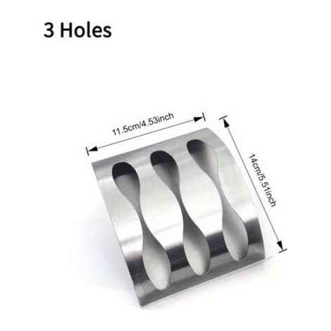 Porte-brosse à dents mural en acier inoxydable sans perçage – Organisateur de salle de bain adhésif avec 3 emplacements, design moderne et finition brillante (1/4)