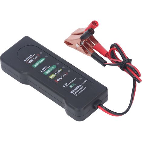 12-V-Autobatterietester mit Prüfklemmen und 6-LED-Anzeige zur Erkennung von Autobatteriefehlern (1/5)