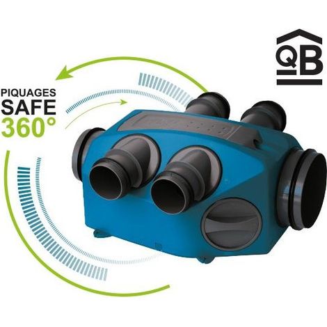 Caisson de répartition VMC hygroréglable A-B – Très basse consommation – Haute pression – Moteur EC 9,8 W – Niveau sonore 32 dB(A) – Nather
