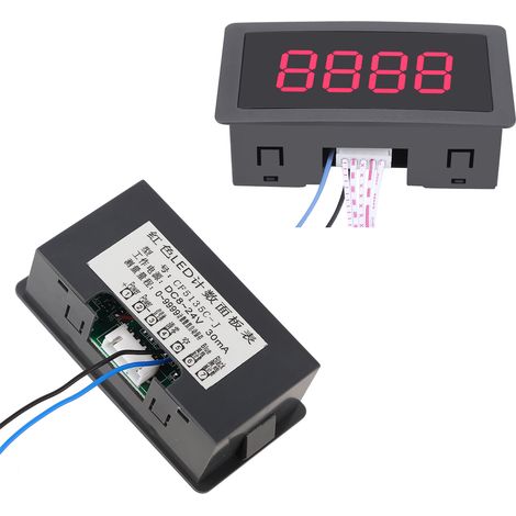 Compteur numérique LED 4 chiffres 0-9999 affichage rouge comptage/décomptage plus/moins pour panneau (1/5)