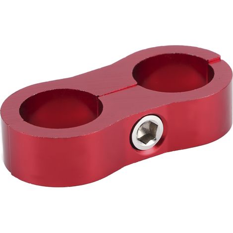 Collier de serrage séparateur de tuyau 10AN, adaptateur en alliage d'aluminium pour conduites de carburant/huile/frein/gaz, accessoire automobile rouge (1/5)
