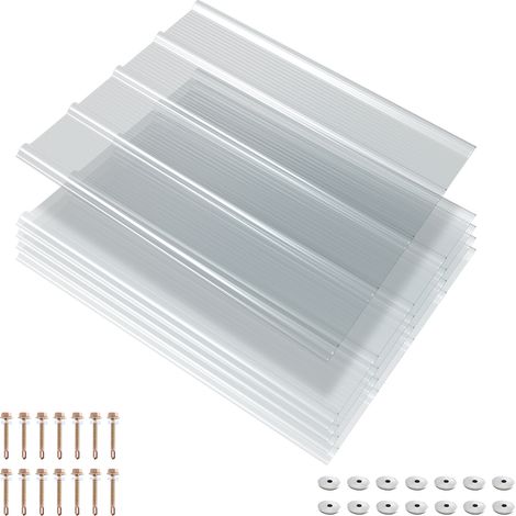 Randaco 5 plaques ondulées FRP transparentes 90x100 cm, ép. 1 mm, anti-UV et intempéries, avec vis, pour serre carport abri