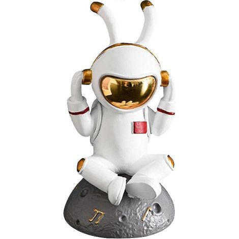 Figurines d'astronautes, accessoire de décoration intérieure pour voiture, statuette décorative originale pour la maison, sculpture en résine, jouet cadeau pour enfant (anniversaire). (1/4)
