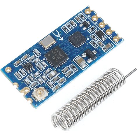 Module de port série sans fil HC-12 SI4463, portée de 1000 m, avec antenne à ressort, bande de fréquence 433,4-473,0 MHz. (1/5)