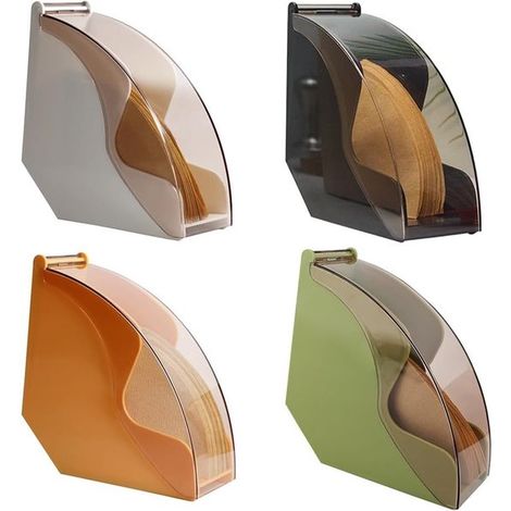 Porta filtri - Supporto per filtri da caffè con copertura antipolvere - Organizzatore per carta da filtro in legno/acrilico per filtri da caffè conici e a ventaglio (nero) carta da filtro per caffè (1/5)