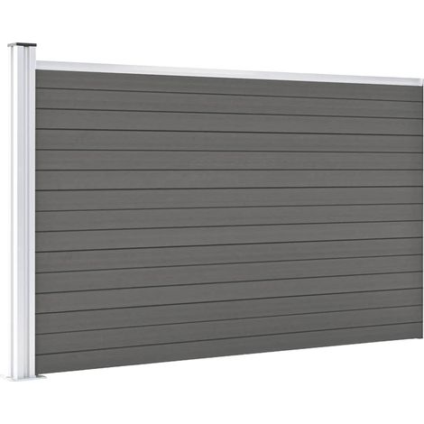 Clôture de jardin WPC 175x105 cm Gris CFW50906 (1/5)