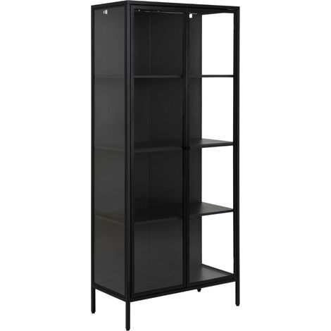 Vitrine scandinave en métal noir 2 portes vitrées - HARLOW (1/5)