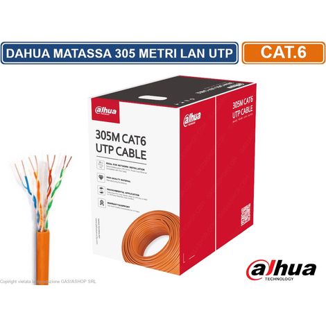 MATASSA BOBINA DAHUA CAVO RETE 305 METRI ETHERNET UTP CAT 6 4X2 AWG 24 LAN RJ45 (1/2)