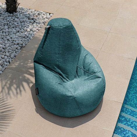 Pouf Poire Similicuir Extérieur Patagonia Bleu XL Bleu