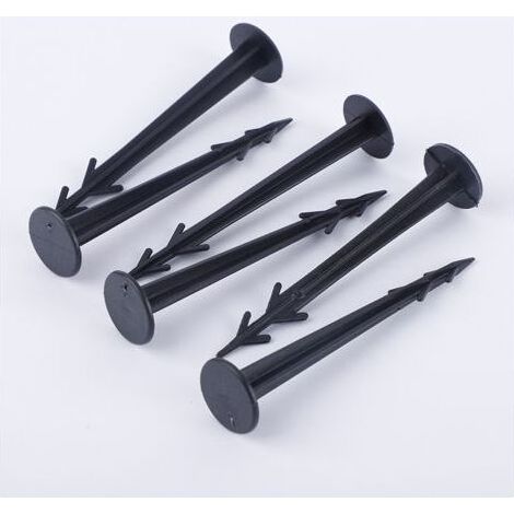 Lot de 100 Piquets d'ancrage en Plastique Noir 12 cm résistants aux UV (1/5)