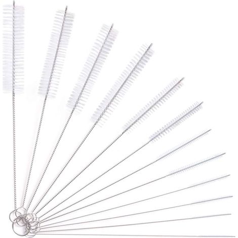 12pcs Tube Brosse de Nettoyage, Brosse de Nettoyage Tube pour Bouteille en Verre Bébé Biberon Bouilloire Clavier, Tuyau Brosses de Nettoyage (1/5)