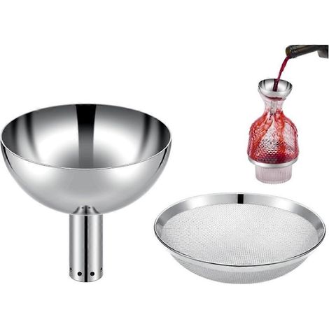 Entonnoir de douche aérateur à vin avec filtre à sédiments en acier inoxydable, cadeau idéal pour les amateurs de vin (1/5)